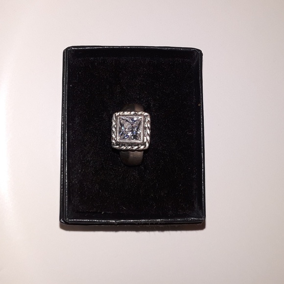 COPY - STERLING SILVER size 7 cubic zirconia ring - Picture 2 of 3